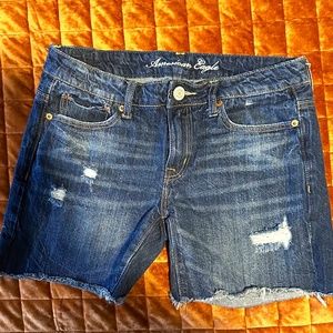 American Eagle Dark-Wash Denim Shorts